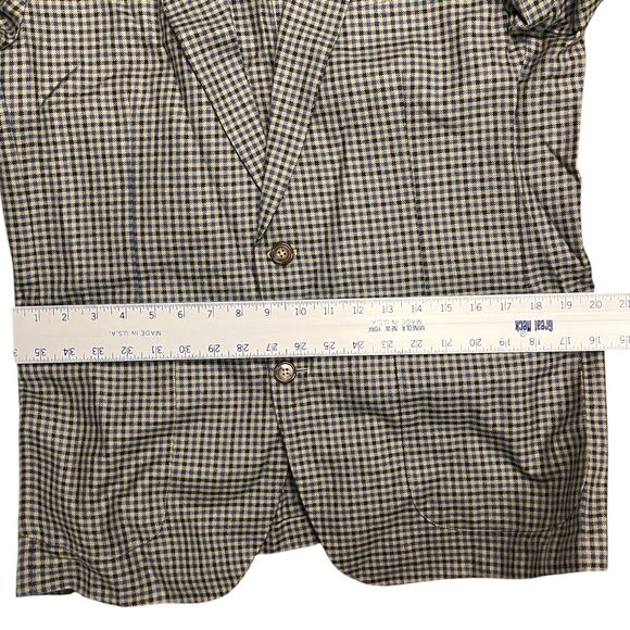 J Crew Ludlow Blazer Mens 42R Tan Check Wool Blend Tailored Sport Coat Jacket - Picture 14 of 16